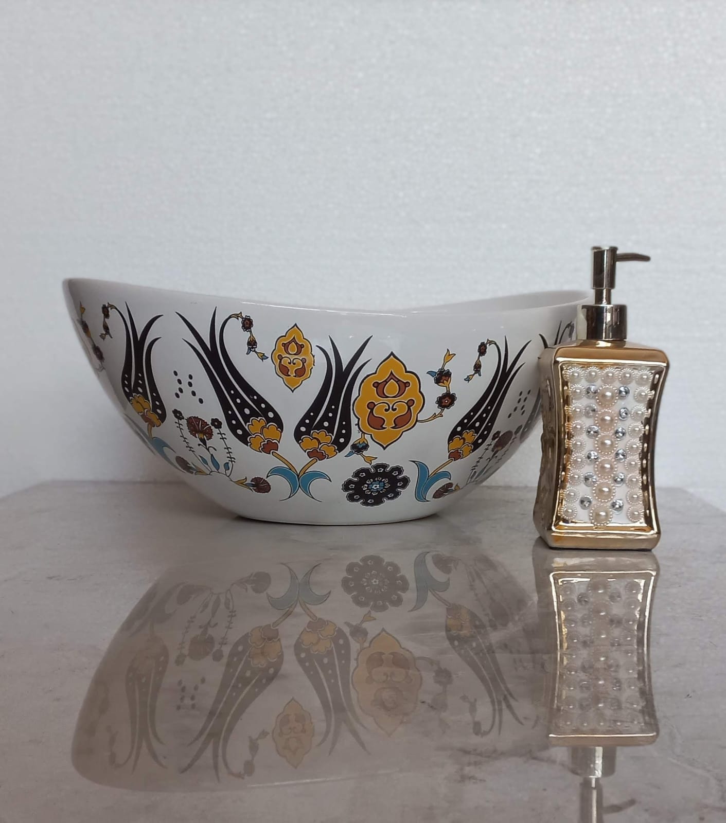 Çİni Desenli Lavabolar-Kütahya Çini